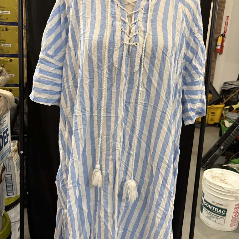 Vanessa Bruno Blue and White Striped Dress